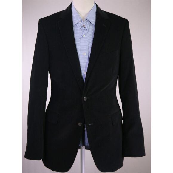 J. Crew Legacy Black Corduroy Velvet 2-Btn Blazer Jacket Men's 40L - Picture 2 of 10